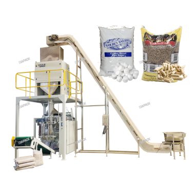 Máquina de ensacado de selado de recheo de bolsas vffs de pellets de madeira de 15 kg