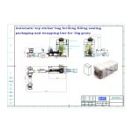 Bolsa automática de fondo plano con bolsa adhesiva superior que forma a liña de envasado de selado de recheo encomendada polo noso cliente