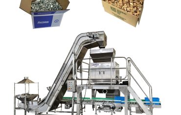 Máquina de recheo con pesaxe semiautomática